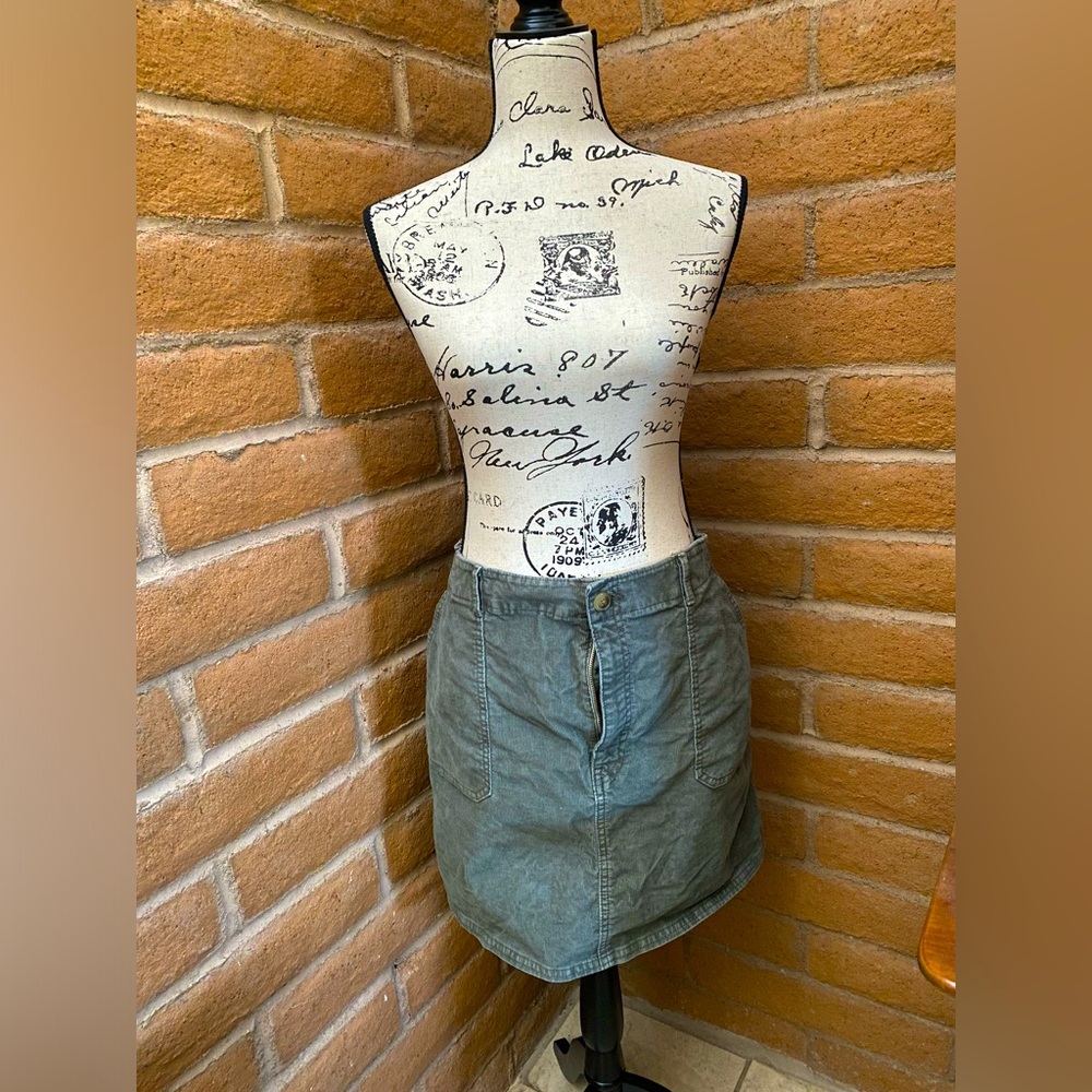 American Eagle Green Corduroy Mini Skirt